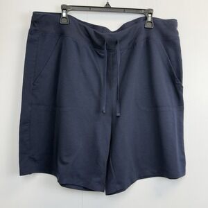 Athletic‎ Works Sweat Shorts Women's XXXL 22 Navy Blue Stretch Pockets 9"